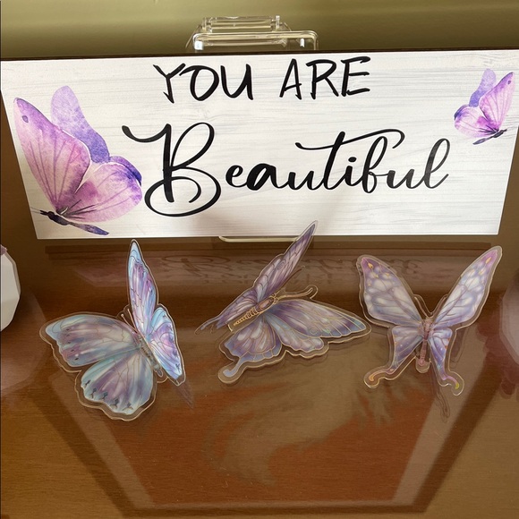 Decorative Sign with Purple Butterflies - Picture 2 of 3